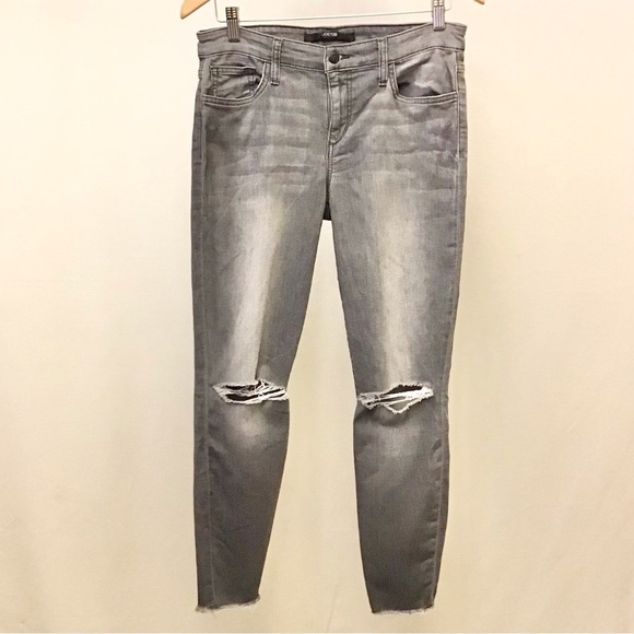 Joe’s Jeans 29 (6) Lorelei Skinny Jeans Distressed Gray Women’s Frayed Hems - Picture 4 of 11